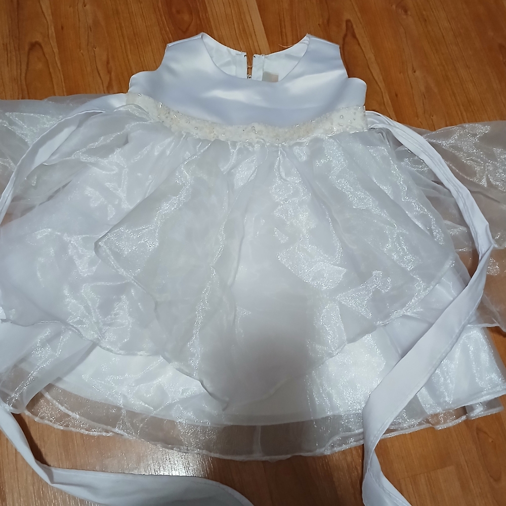 Chic Baby White Dress with Lace Accents